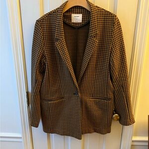 Old Navy Women's Houndstooth Blazer - Black and Brown